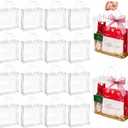 Jutieuo 20 Pack Clear Plastic Gift Bags with Handles, 9.8" x 9.8" x 3.5" Reusable Transparent Party Favor Bags PVC Goodie Bags Bulk for Wedding, Baby Shower, Birthday
