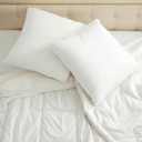OKBA Throw Pillows Insert Set of 2, with 100% Cotton Cover, Bed and Couch - Indoor Hotel Decorative Pillows, 16x16 in White Pillows Inserts