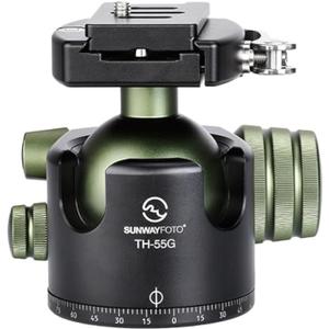 Sunwayfoto TH-55G 55mm Low Profile High Locking Strength Ball Head w Lever Lock Clamp Arca Compatible