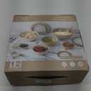 COOK WITH COLOR Mixing Bowls with Lids - 12 Piece Plastic Nesting Bowls Set includes 6 Prep Bowls and 6 Lids, Non Slip Bottom and Embossed Design - Microwave Safe (Brown)