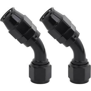 LokoCar 6AN PTFE Hose End Fitting 45 Degree For PTFE Hose Only Black 2Pcs