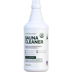 Sauna Cleaner - Natural Wood Cleaner & Deodorizer - Makes 10x More Solution - 1 Quart (32 Fl Oz)