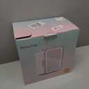 YLFU Mini Fridge for Bedroom, 6L Skincare Fridge with Dimmable LED Light Mirror for Dorm & Office, Portable Cooler & Warmer Small Compact Refrigerator for Skincare, Makeup and Cosmetics, White