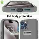 LOVE 3000 Designed for iPhone 15 Pro Case, Premium Silicone with [Soft Anti-Scratch Microfiber Lining] Shockproof Protective Phone Case for Men Women Girls 6.1", Dark Grey