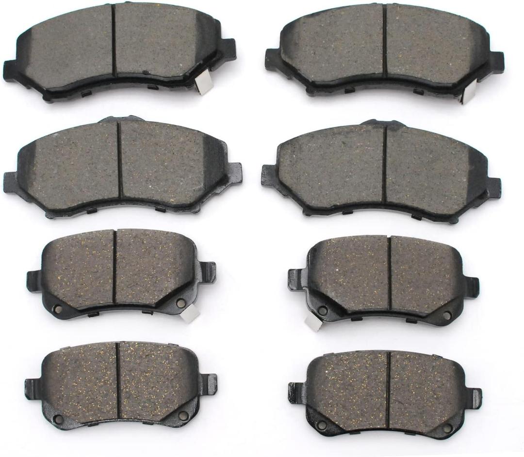 D1273 D1326 Front Rear Ceramic Brake Pads Sets Fit For Chrysler Town & Country 08-12,For Dodge Grand Caravan 08-12,For Dodge Journey 09-13,For Ram C/V 12,For VW For Routan 09-12