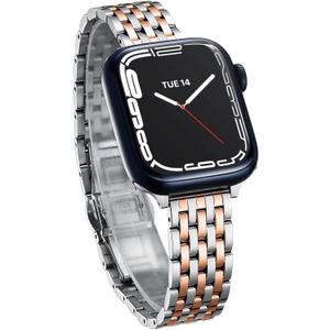 Slim & Feminine Band for Apple Watch 11 10 Se 9 8 7 6 5 4 3, Dressy Metal Band for Women for Apple Watch 42mm 41mm 40mm 44mm 45mm 46mm, Stainless Steel Watch Band for Apple Watch for Small Wrist