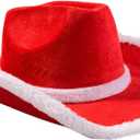 Funny Party Hats Santa Cowboy Hat  Christmas Hats Funny  Santa Costume Accessories