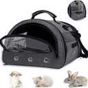 Guinea Pig Carrier, Small Pet Hamster Carrier Bag, Rabbit Bunny Travel Carrier Outdoor Handbag, Breathable Carrier for Small Animals with Water Bottle Holder & Removable Liner (Grey-Large)
