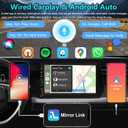 Leadfan Double Din Car Stereo with Dash Cam, Support Apple Carplay and Android Auto, 7INCH Full HD Touchscreen Car Audio Receivers Double Din Radio with Bluetooth, Camera, FM/2 USB/AUX/Subwoofer/SWC