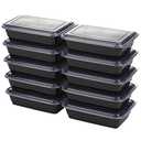 GoodCook Meal Prep Containers, Single Compartment 10-Pack, BPA-Free Reusable Food Storage, Black, Microwave & Freezer Safe, Stackable Meal Prep Containers for Lunches and Snacks