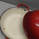 ONKO Dutch Oven For Sourdough Bread Baking, 6QT Enameled Cast Iron Dutch Oven Pot With Lid, Non-stick Sourdough Baking Pan with Bread Dome, Round Ceramic Dutch Ovens Pot with Cloche for Homemade (Red)