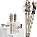 DORISILK 8 in 1 Hair Styler & Hair Dryer Brush Blow Dryer, 110,000 RPM High-Speed Hot Brush Styler, Ionic Smooth Cepillo Secador de Cabello Multi Straightener Curler Volumizer Dryer, Champagne Gold