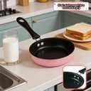 4.7 Inch Mini Non-Stick Skillet - 5-Layer Coating, Dishwasher Safe, Induction & Gas Compatible - Perfect for Camping, RV, Omelets, Pancakes & Healthy Cooking (Pink)