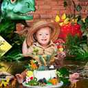 26 PCS Dinosaur Cake Toppers With Dinosaur Eggs Leaves Trees Cake Decorations For Birthday Party,dinosaur Themed party, Wild Animals Party,Kids Party Cake Decorations