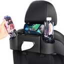 Backseat Car Organizer, 4-in-1 Car Organizer Back Seat with Cup Holder & Tissue Box, Multi-Pocket Car Back Seat Organizer for Phone, Drinks, Travel & Daily Use (Black)