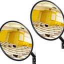 Maitys 2 Pcs Convex Mirror Acrylic Safety Security Traffic Corner Mirrors Adjustable Wide Angle View with Fixing Bracket for Indoor Outdoor Garage School Classroom Warehouse(8 Inch)