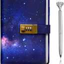 Galaxy Diary with Lock, Journal with Lock bundled with Pen, Locking Journal with PU Leather, Notebook with Lock A5 size, Locked Journal, Journals with locks, Journal Lock
