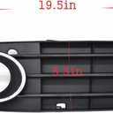 1 Pair Front Bumper Fog Light Cover Grilles Left and Right Side Replacement for A4 2009-2012 Regular Edition