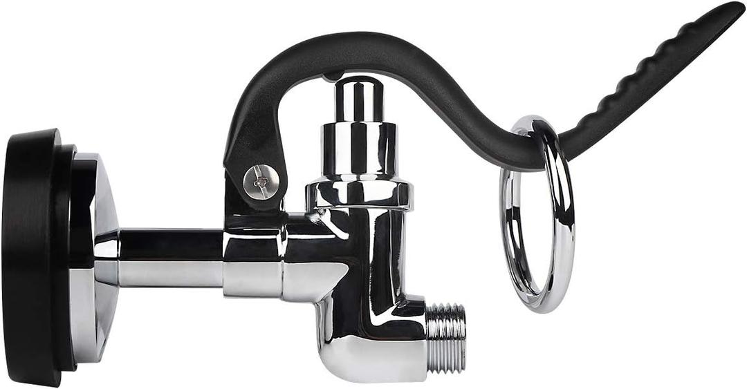 KWODE Pre-rinse Spray Valve for Commercial Kitchen Sink Faucet Pre Rinse Sprayer Nozzle Replacement Head with 1.42 GPM Spray Face (Black)