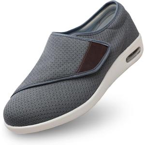Orthopedic Shoes for Women, Wide Fit Slip On Sneakers for Diabetics, Plantar Fasciitis and Swollen Feet Support, Lightweight Comfort and Breathable (Size 6) (Dark Grey)