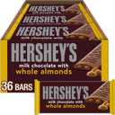 HERSHEY'S Milk Chocolate with Whole Almonds Candy Bars, 1.45 oz (36 Count)