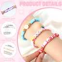 QOUBAI 36 Sets End of Year Friendship Bracelets with Cards 2026 Graduation Gift Bulk Colorful Flower Heart Fruit Clay Stretch Stackable Beaded Wristbands for Graduation Ceremony Prom Class Party Favor