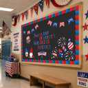 4th of July Bulletin Board,Independence Day 250 Anniversary America Bulletin Board Decoration Set USA Theme Party Supplies for School Classroom Blackboard Decor Offices Home Wall Backdrop