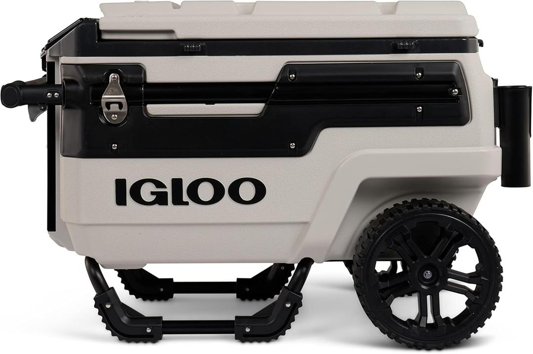 Igloo Trailmate Journey 70Qt Wheeled Cooler, Insulated Hard Shell Ice Chest (Bone)