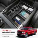 Autorder Center Console Organizer for Ford F-150 F150 2021-2026 Accessories Armrest Storage Box Secondary Insert Tray with 2 Color Mats