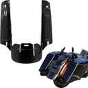 Motorcycle Rear Fender Extension Fascia Mudguard with LED Turn Signals Brake Running Lights Fit for Harley Touring CVO Road Glide Road King Electra Glide Street Glide 2014-up (Black Lens)