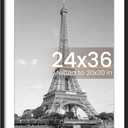 upsimples 24x36 Poster Frame, Display Pictures 20x30 with Mat or 24 x 36 Without, Wall Hanging Picture Frames, Black, 1 Pack