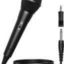 SUDOTACK Karaoke Microphone Wired Handheld: Dynamic Vocal Mic for PA System Speakers AMP with 9.84ft Cable and ON/Off Switch 1/4 Plug for Public Speaking