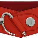 FASHIONGEN - Cowhide leather elastic belt for women, DARLENE (Red)
