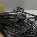 HOUSE DAY Black Plastic Hangers 60 Pack, Clothes Hangers with Non Slip Hooks, Durable & Space Saving Coat Hanger, Light-Weight Clothing Hanger, Perfect Closet Organizer for Everyday Use