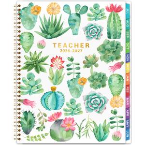 Teacher Planner 2026-2027 - Teacher Lesson Planner 2026-2027, Jul. 2026 - Jun. 2027, 8.3" x 11", 2026 2027 Planner Weekly & Monthly Lesson Plan Book for Teachers with Back pocket, Colorful Tabs