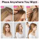 REECHO Human Hair Clip-in Hair Volumizer - 1PC 8 Inch Short Thick Hairpieces for Extra Volume, Easy Clip-in Wig for Thin & Fine Hair -Ash Brown