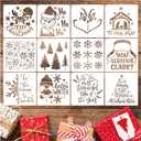 Christmas Stencils for Crafts Small Reusable Christmas Holiday Stencils for Painting on Wood Board Sign Door Hanger Wall (12 Christmas), large, white