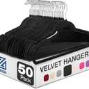 Zober Velvet Hangers Only38 Pack - Black for Coats, Pants & Dress Clothes - Non Slip w/ 360 Degree Swivel, Holds up to 10 lbs - Strong Felt Hangers for Clothing