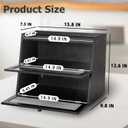 Pure Bamboo Bread Box, Roomy Bread Storage Container, Keeps Homemade Bread Fresh and soft, Easy to Assembly Breadbox for Kitchen Countertop (Black)