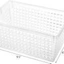 Hedume 4 Pack Plastic Storage Bins with Handle, BPA-Free Kitchen Pantry Cabinet Refrigerator Food Storage Organizer for Snacks, Food, Produce, Pasta