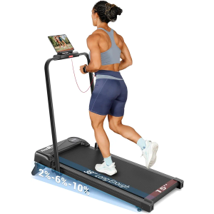 THERUN Walking Pad, 2 in 1 Foldable Treadmills for Home, 2.5HP Under Desk with Handle Bar, 16" Widened Running Belt, with Remote Control