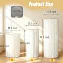 Karida 3 Pack Portable White Cylinder Stands for Party, 31.5", 23.6", 15.7" Height Foldable Cardboard Tall Cake Pedestal Stand Pillar Table Stand Event Plinth, cilindros para fiestas redondos blancos for Wedding Parties