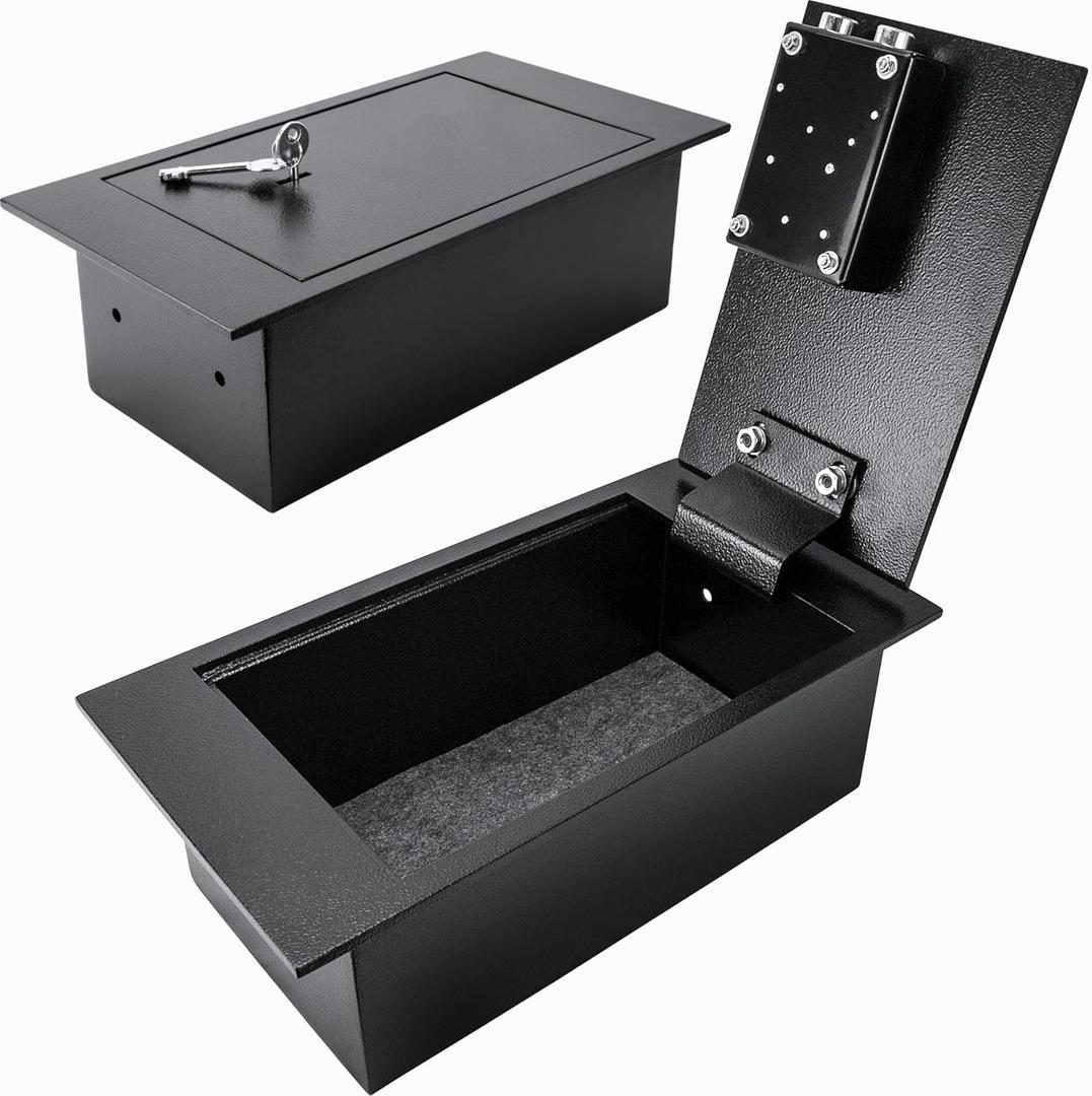 Barska 0.22 Cu. Ft. Hidden Floor Safe with Key Lock Solid Steel Construction, Concealed Design, Dual Locking Bolts Secure Storage for Home, Business, Jewelry, Cash & Valuables