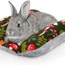 Rabbit Bed 15"X14"Thickened and Soft Bunny Bed Washable Cuddle Cushion Plush Mat Double-Sided Plush Small Pet Flop Mat Cotton Pillow for Rabbit (Medium)