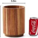 Acacia Wood Utensil Holder for Kitchen Counter, 360 Rotating 7.2" Wooden Cooking Utensil Crock for Countertop, Farmhouse Kitchen Decor