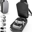Carrying Case Sling Bag Compatible with Meta Quest 2,3,3S/Vision Pro & 2/Elite Strap/BOBOVR S3 PRO/Kiwi design Battery & ALL SIZE VR Headset Controller Accessories, Crossbody Shoulder Backpack (Grey)