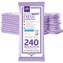 Medline ReadyBath Fresh Unscented Shower Wipes, 240 Count, No-Rinse Bath Wipes, Hypoallergenic, pH-Balanced, Unscented and Alcohol-Free
