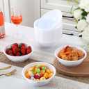 Newtay 150 Pack 32oz White Disposable Plastic Bowls Plastic Salad Bowls Large Stackable Serving Soup Dinnerware for Birthdays, Weddings, Parties, Festivals