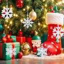 24PCS Wooden Snowflakes Ornaments, Decorative Hanging Ornaments, Snowflakes Ornaments for Winter Home Tree Garland Christmas Decoration Holiady Crafts (4 Styles)