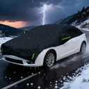 Hail Protector Car Cover Custom Fit for SUV Jeep-Length (181 to 205In),5-Layer Anti-Hail Thickened Car Covers Waterproof All-Weather UV/Wind/Snow Outdoor Protection with Reflective Strip,Black